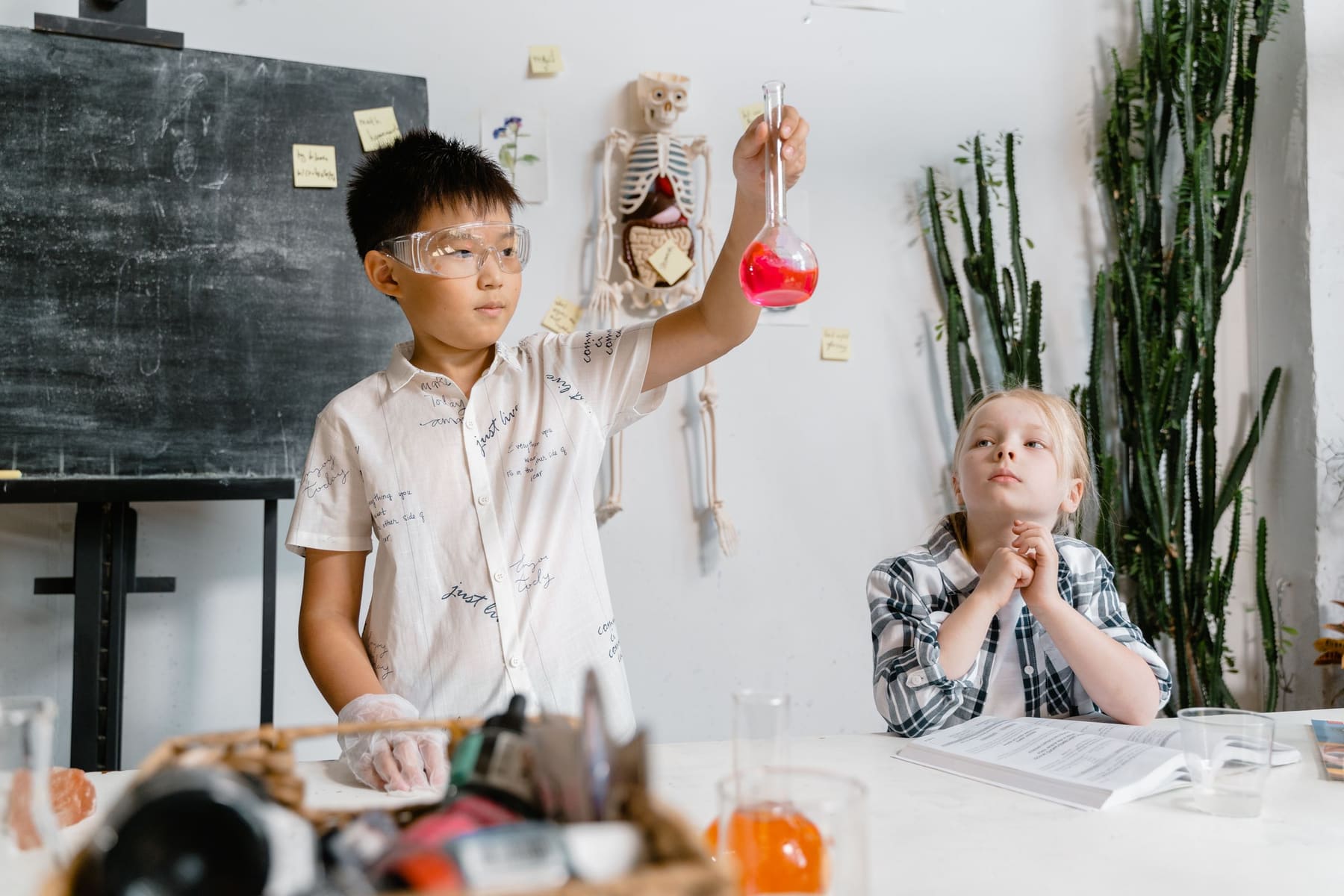 Children carrying out a hands-on science experiment